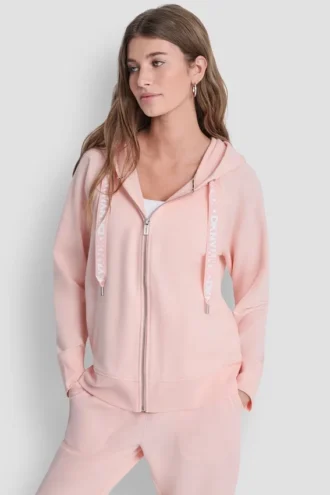 Two-Tone Logo Drawstring Hoodie