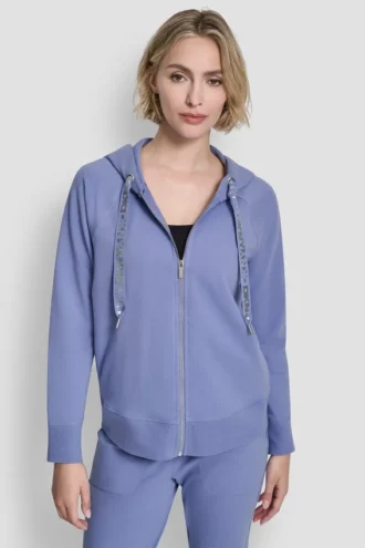 Two-Tone Logo Drawstring Hoodie