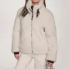 Zip Sherpa Jacket with Buckle Collar