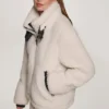 Zip Sherpa Jacket with Buckle Collar